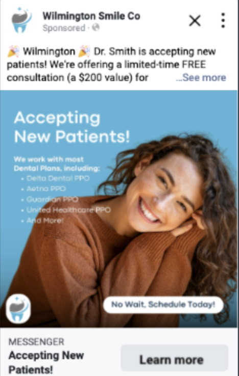 Dental engagement ad example